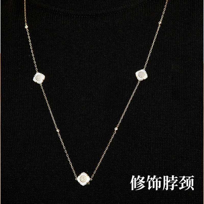 羽兮 铜合金项链 月见草系列毛衣链