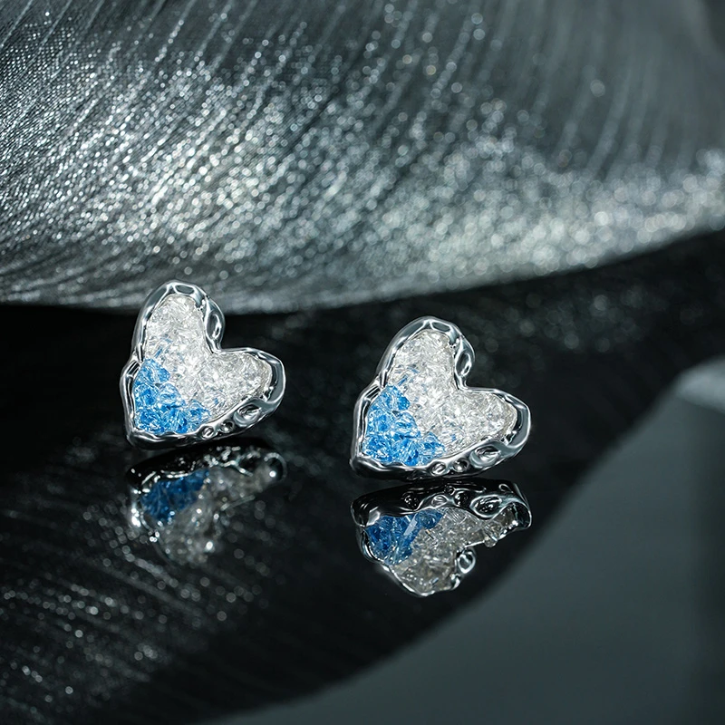 925银耳饰 羽兮原创设计海洋之心系列轻奢气质百搭