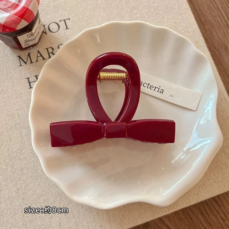 安克拉红色交叉抓夹!镂空质感发夹!时尚抓夹发饰女盘发器