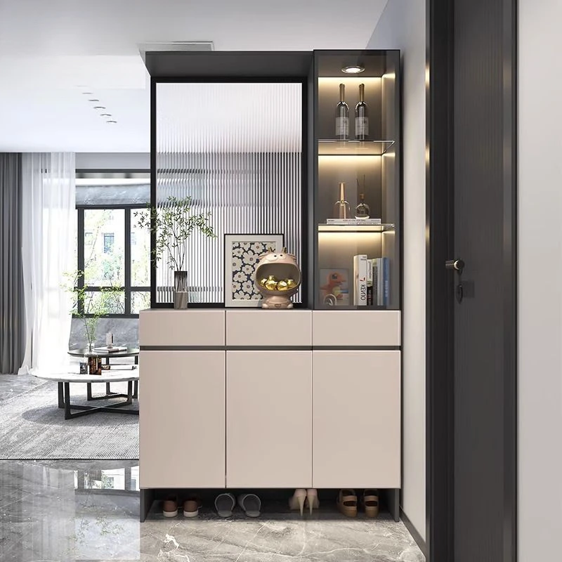 入户玄关柜鞋柜长虹玻璃屏风柜现代简约高档客厅隔断柜酒柜