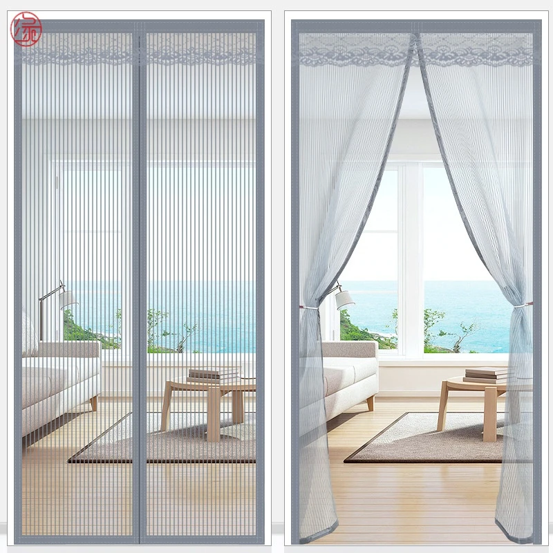 纱网金刚纱窗环保折叠隐形夏季防蚊门帘纱门隔断卧室家用自吸免