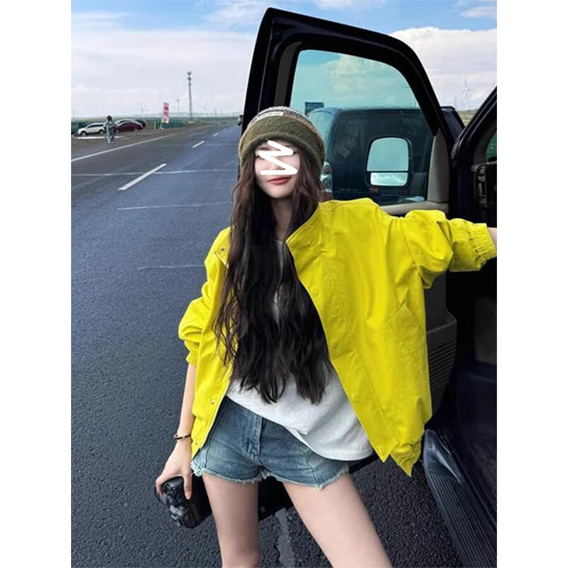 运费补贴6元-美式宽松立领工装夹克外套女今年流行爆款休闲冲锋衣