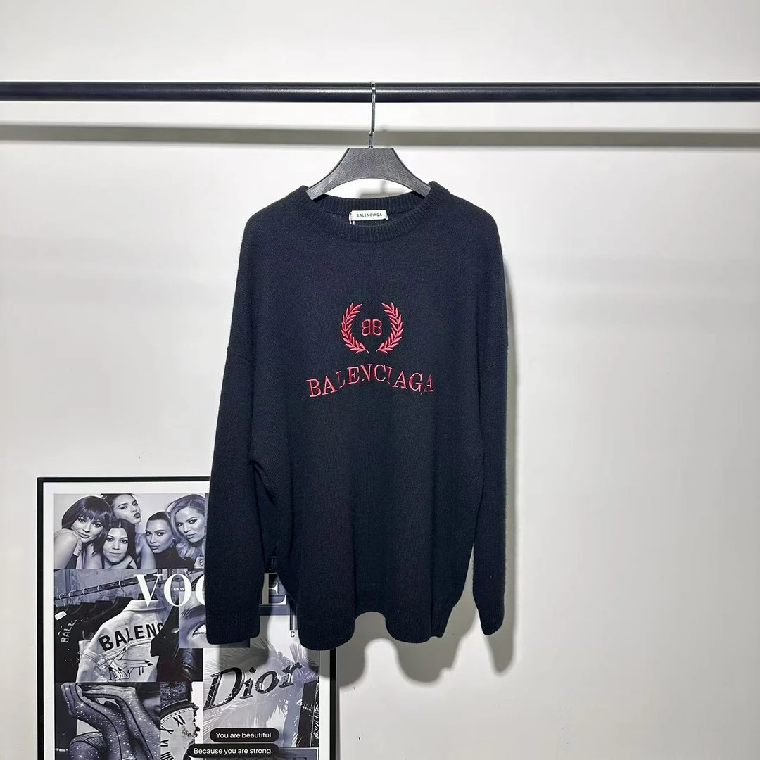 全新未使用 Balenciaga/巴黎世家 粉色麦穗毛衣/S码