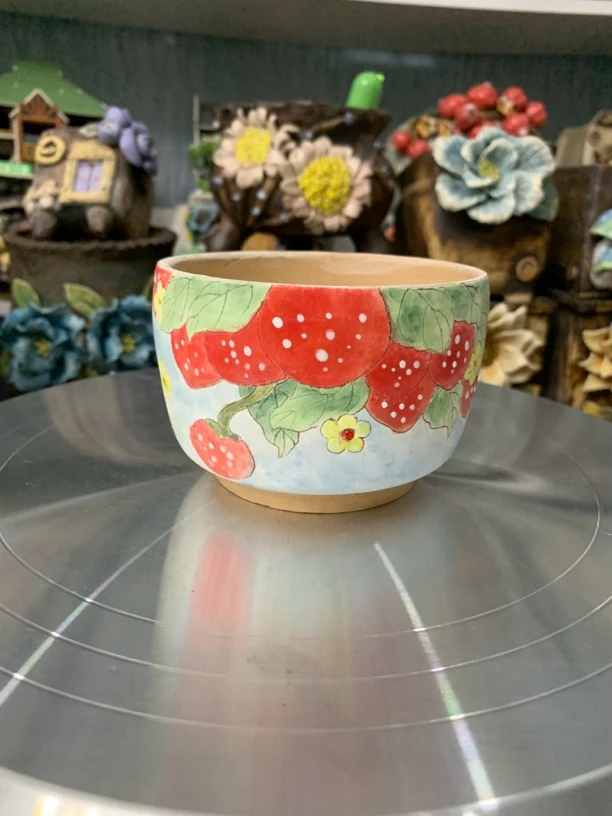 红泥彩绘精品小盆