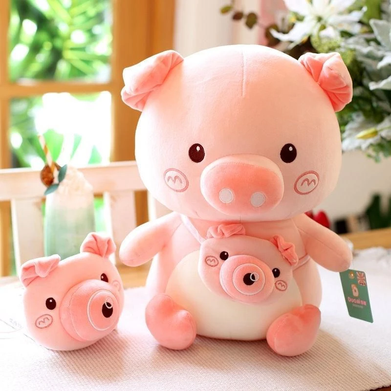 可爱网红泡泡相机猪公仔小猪毛绒玩具抱枕睡觉玩偶男童女生日礼物