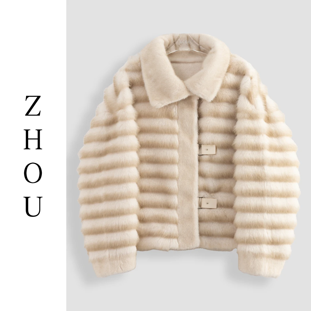 米白秋冬款时尚气质减龄外套-18949