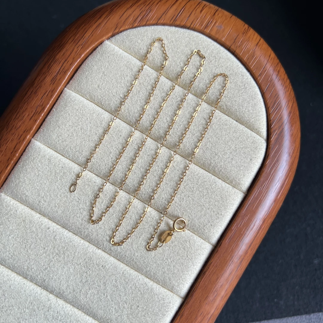 链子925银 S925银通用链子o型链 简约气质精美款百搭银链子金色