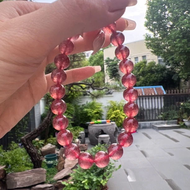 天然草莓晶手串（8mm）