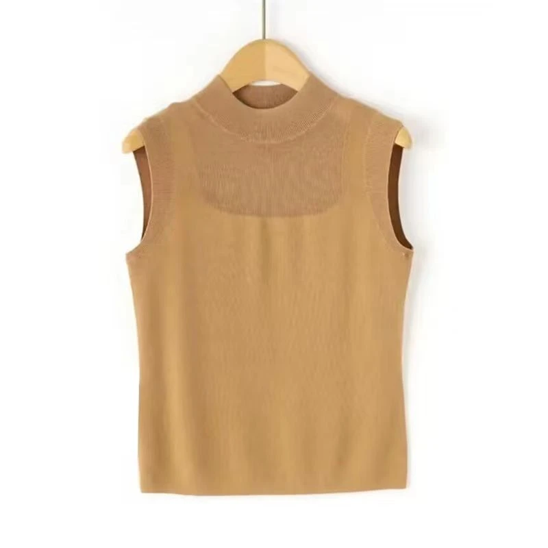 【主播推荐】2024秋季新款显瘦修身内搭无袖纯色上衣女