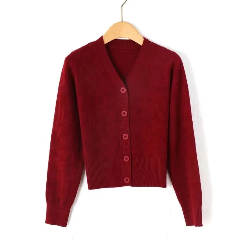 【主播推荐】2024秋季新款时尚女士休闲内搭V领开衫上衣女