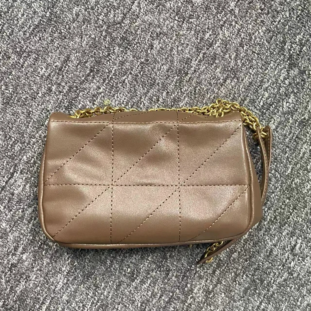 姝宴真皮女包面包米斜挎包咖色