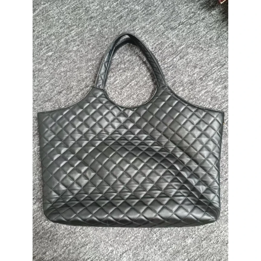 姝宴真皮女包大购物袋黑色