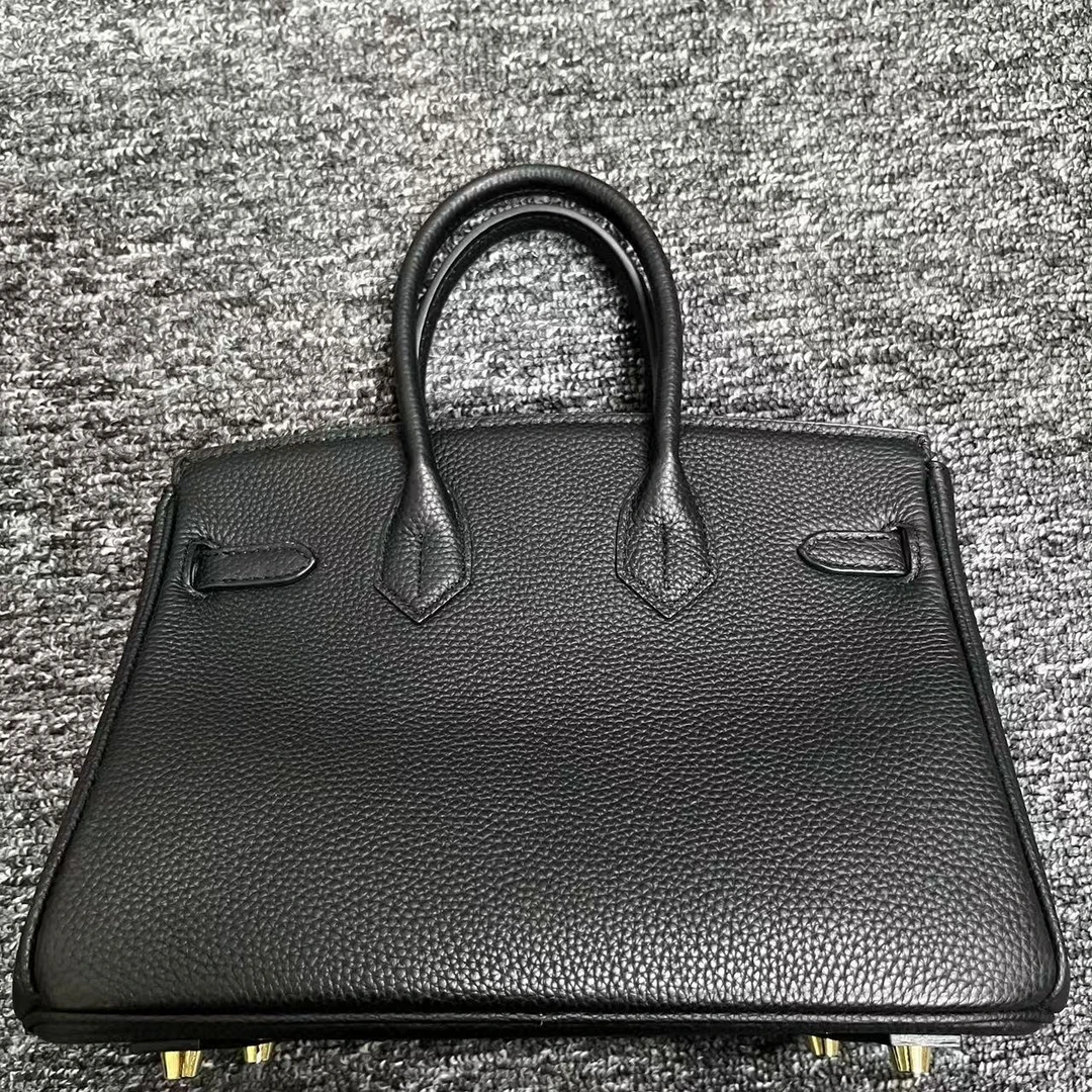 姝宴真皮女包双手提黑色-小