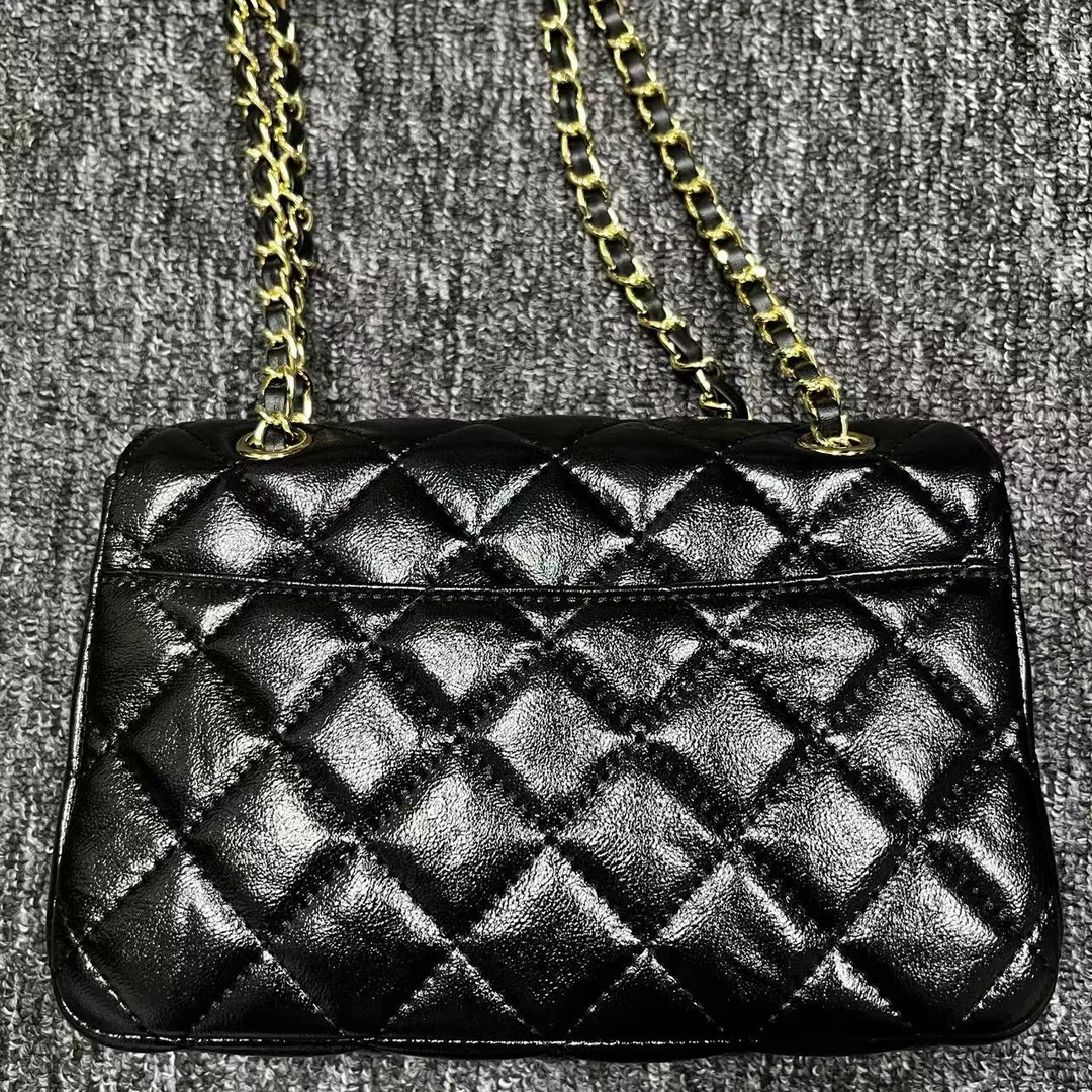 姝宴真皮女包金前口袋黑色