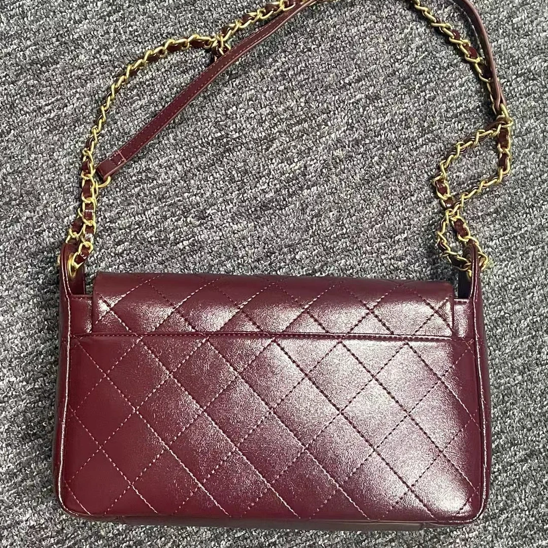 姝宴真皮女包耳朵包红色