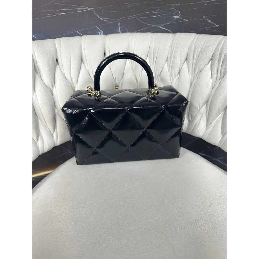 姝宴真皮女包方手提黑色