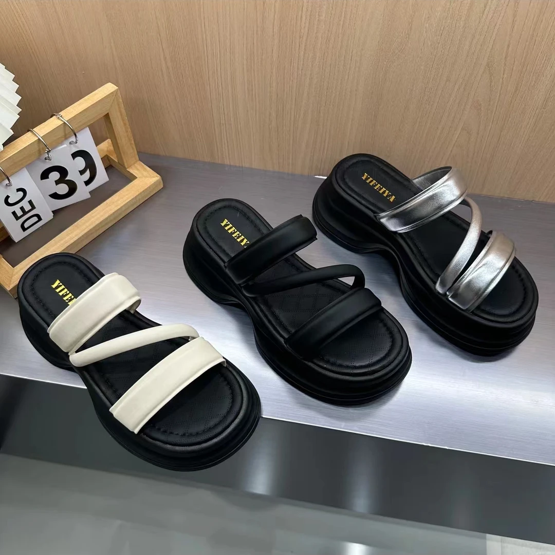 2024年夏季新款厚底百搭一字拖鞋1336-1