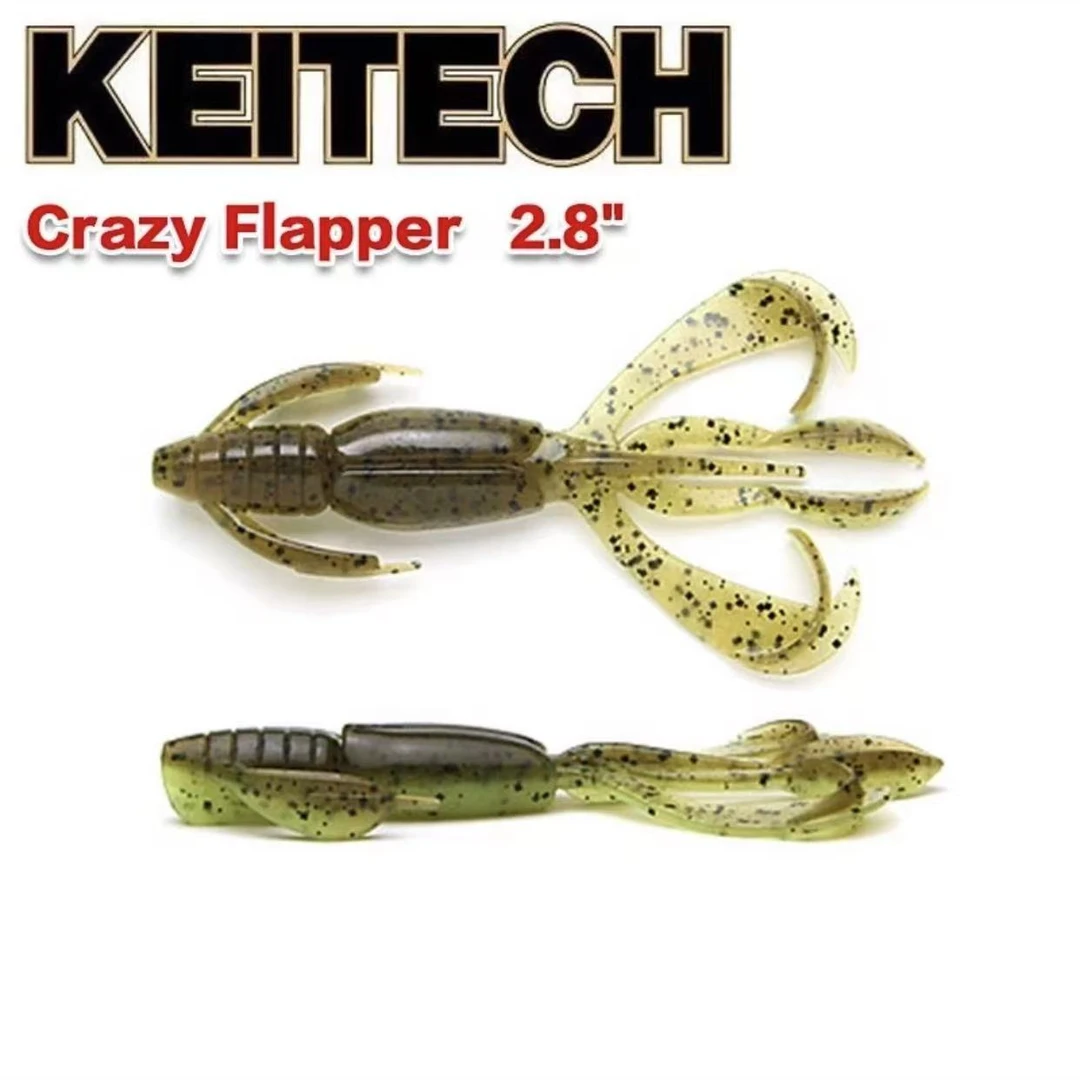日本KEITECH Crazy Flapper 2.8寸虾型饵虫K牌路亚软饵黑坑