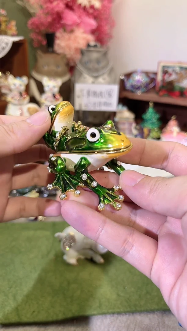 【闪购商品】瓷片 高质珐琅彩合金摆件首饰盒---