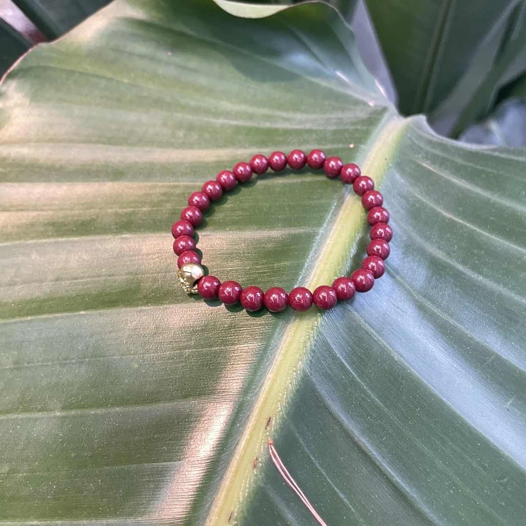 含辰砂工艺品朱砂紫金砂蛇手串6mm-110243