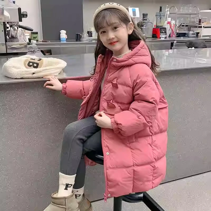 女童冬季棉衣2024新款中大童冬装加厚外套洋气棉服儿童中长款棉袄
