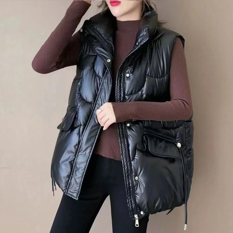 雪中飞羽绒马甲女白鸭绒短款外穿2023秋冬新款韩版宽松马夹背心坎