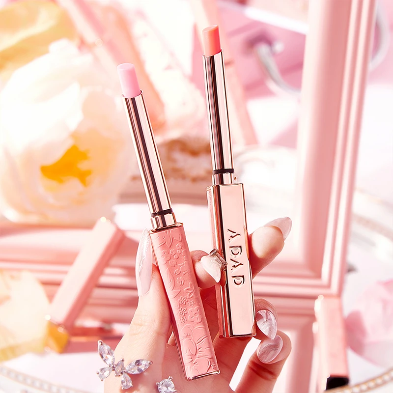 ADAD温变唇膏女保湿滋润不色不沾杯防水闺蜜粉色小细管变色口红