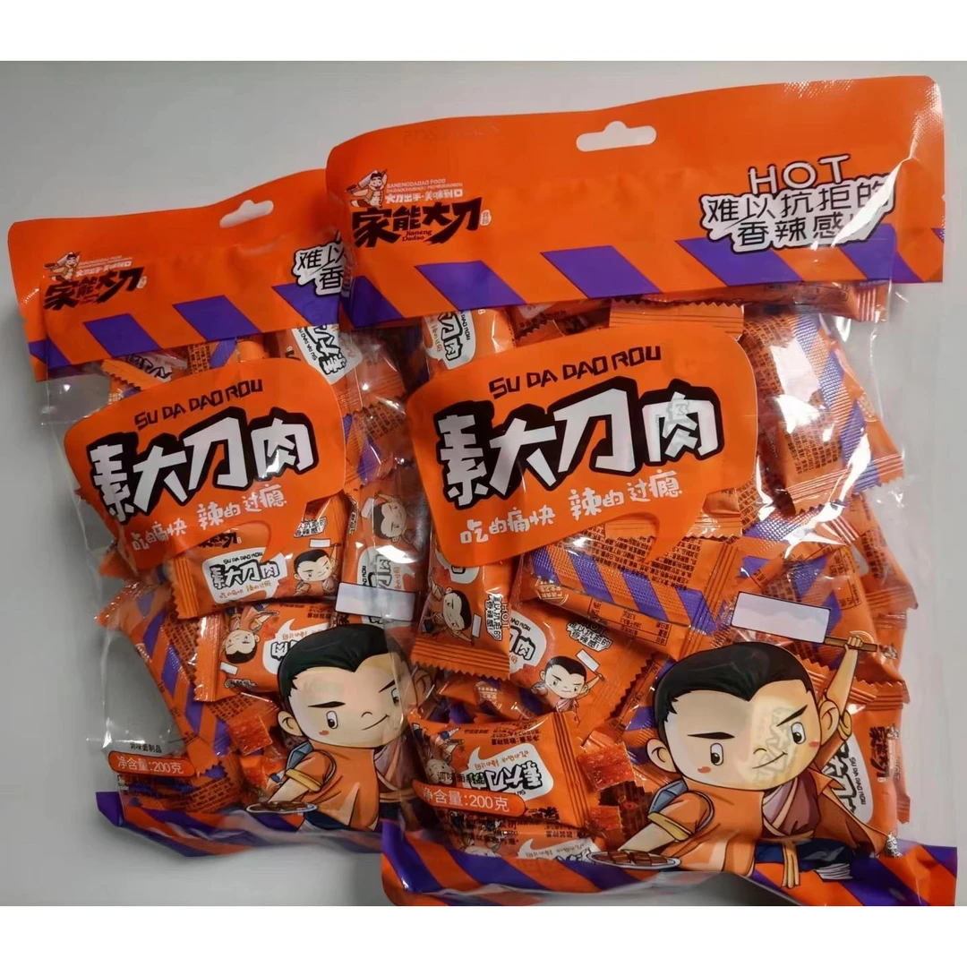 家能川味麻辣小吃休闲小零食怀旧网红儿时记忆辣条素食大刀肉200g