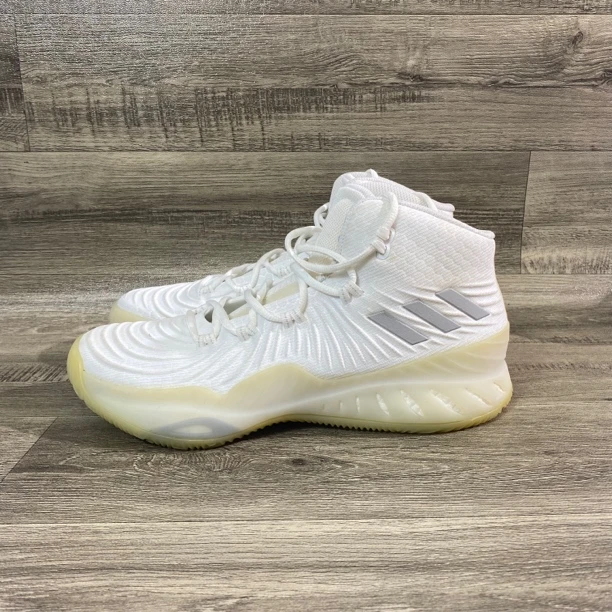 95新44码 阿迪达斯 crazy explosive 白中帮篮球鞋