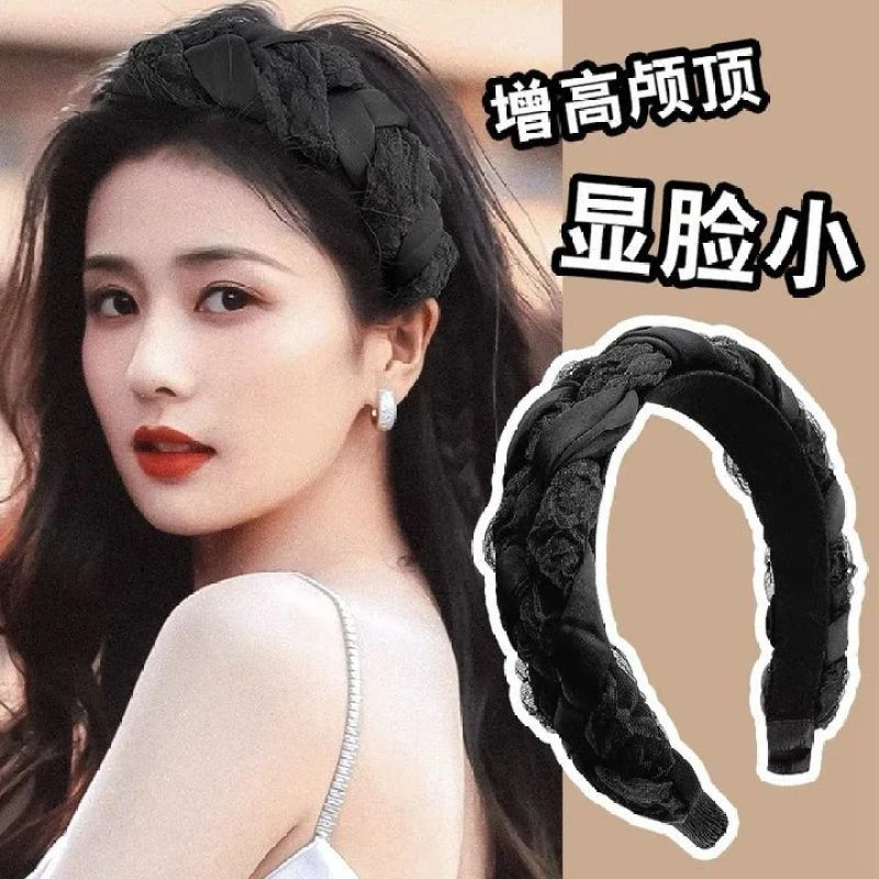 黑色高颅顶显脸小发箍2025新款高端头箍外出百搭夏天女士发卡头饰