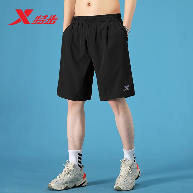 特步男裤短裤夏季官方正品五分裤跑步透气速干宽松健身运动裤男款