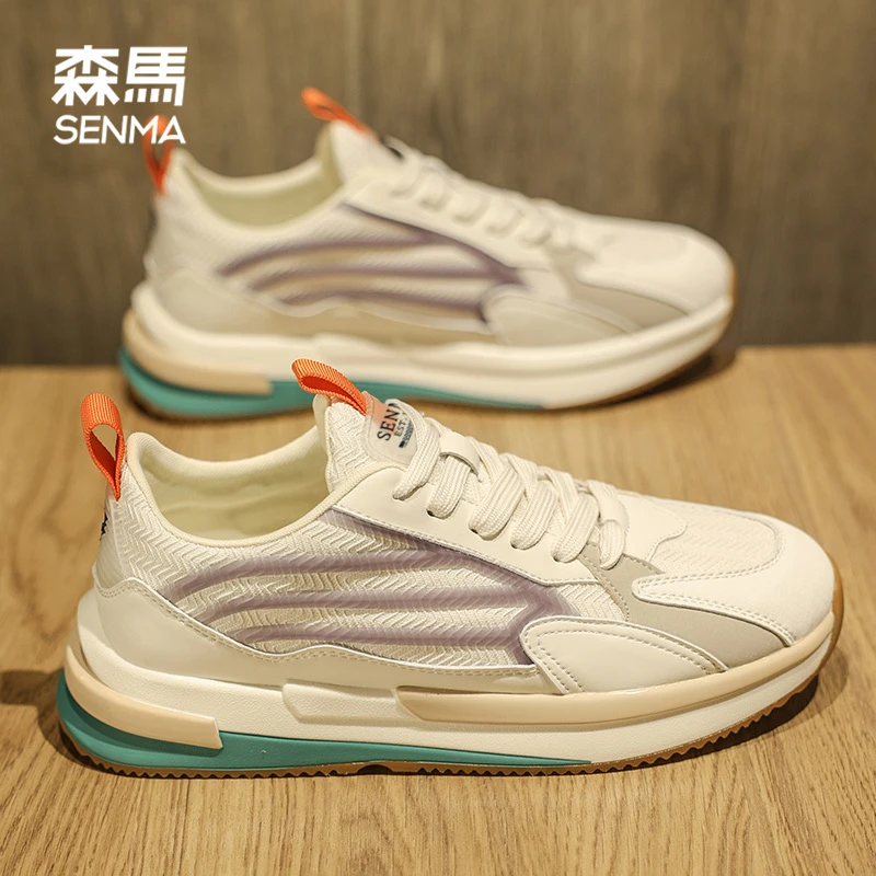 SENMA/森马男鞋秋季2024新款网面透气防臭休闲鞋男百搭增高运动鞋