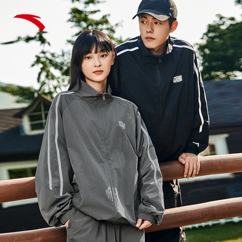 安踏梭织运动外套秋季男女情侣新款潮流休闲运动宽松防风时尚外套