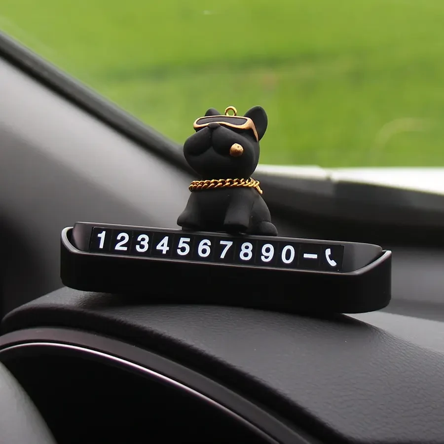 新款车载临时停车号码牌挪车电话汽车法斗高级感装饰车内饰品摆件