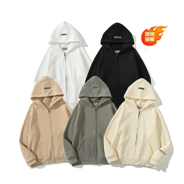 EAGLE ESSENTIALS潮牌拉链开衫卫衣男秋冬情侣百搭连帽衫加绒外套