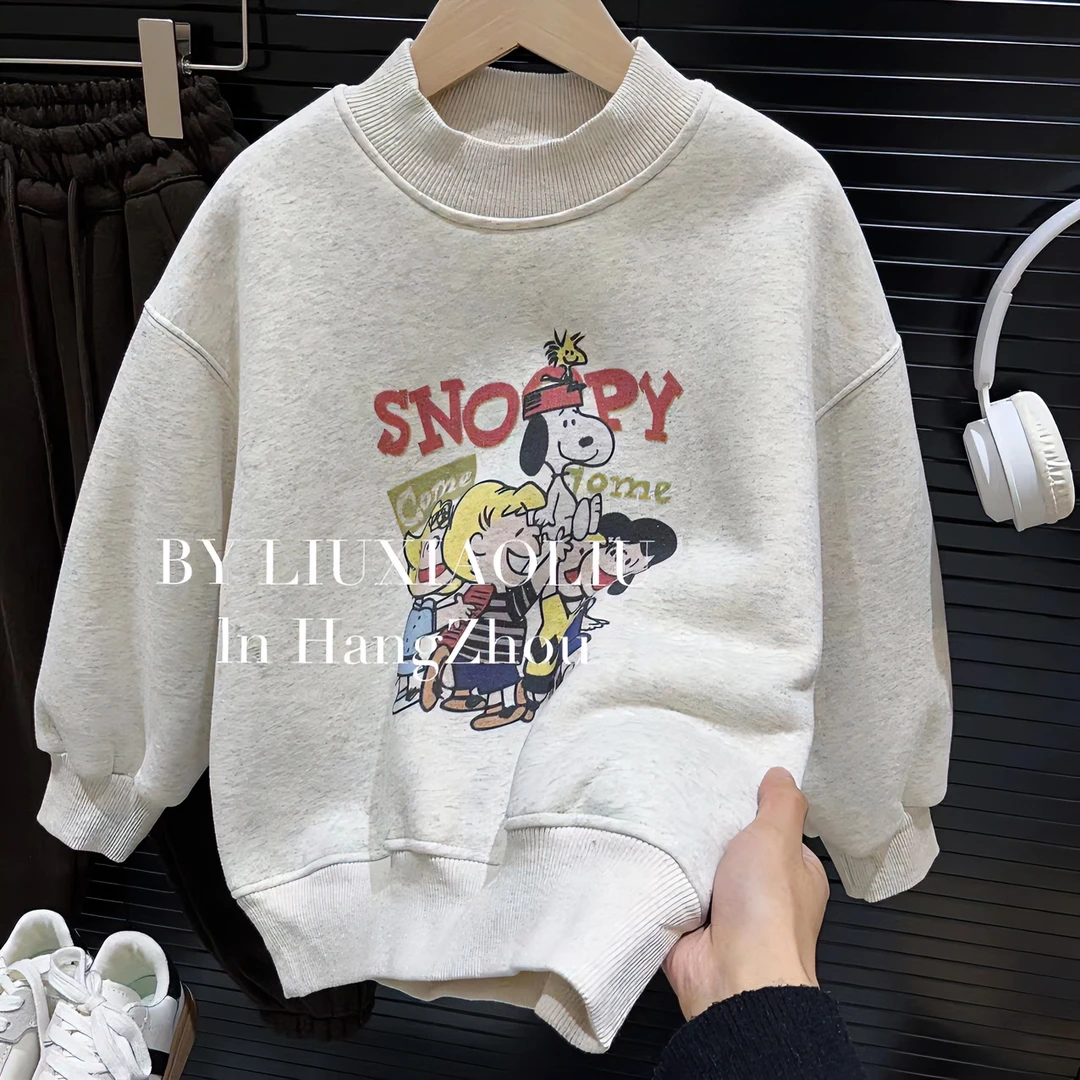 BY LIUXIAOLIU【绒绒暖阳】韩版高货秋冬季儿童加绒卫衣9682