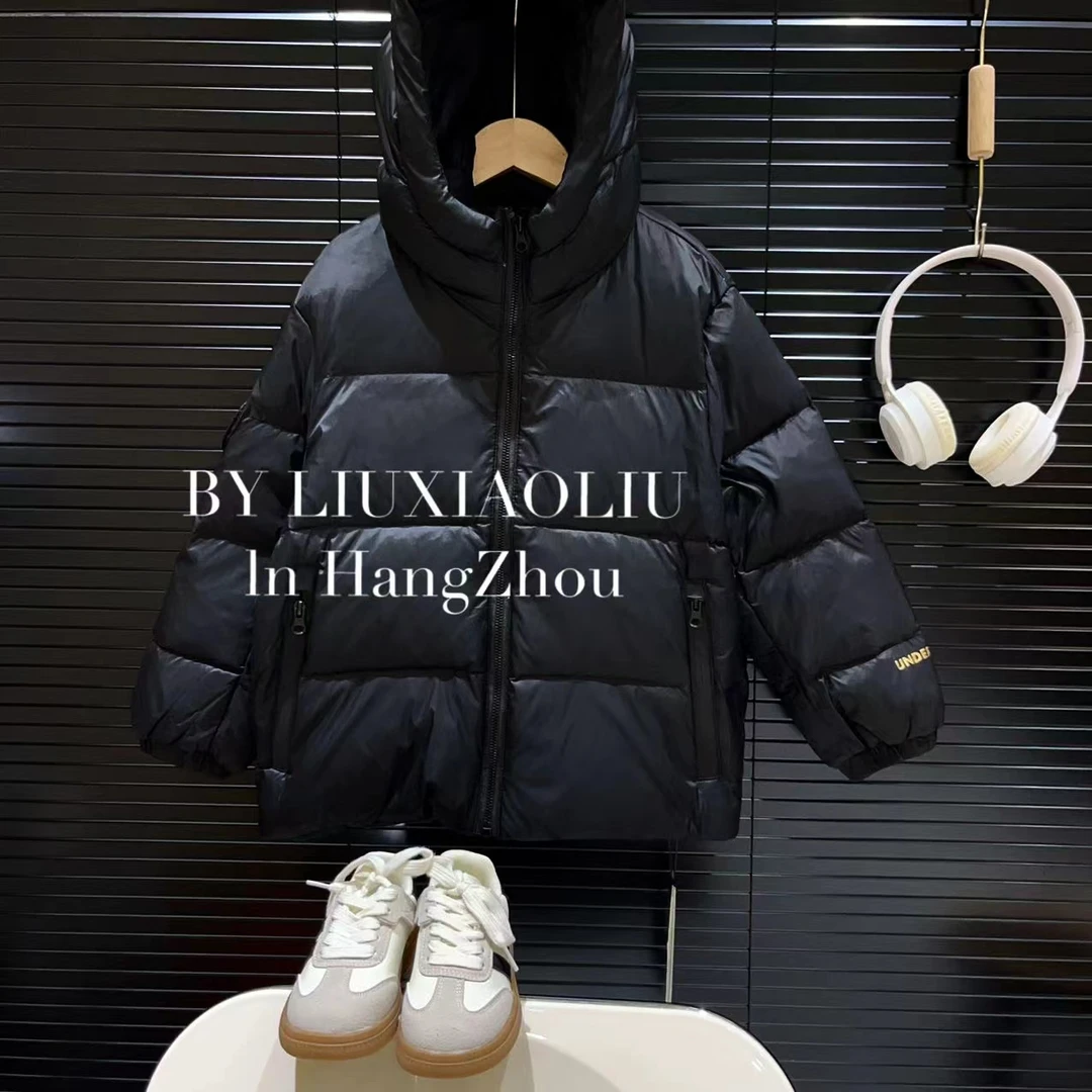 BY LIUXIAOLIU【黑金系列】韩版高货秋冬儿童连帽羽绒服9771