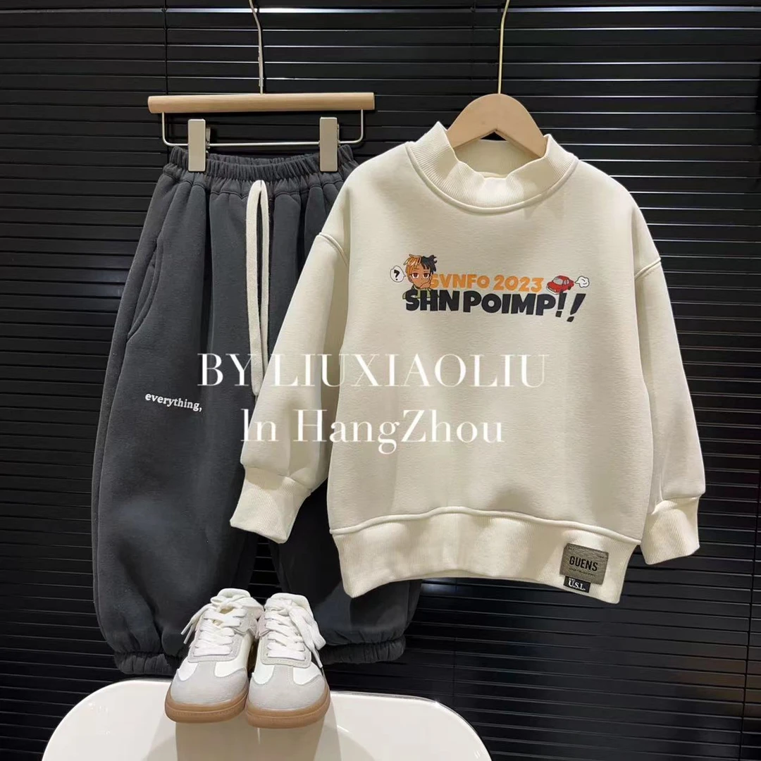 BY LIUXIAOLIU【漫画限定】韩版高货秋冬季儿童加绒卫衣9628