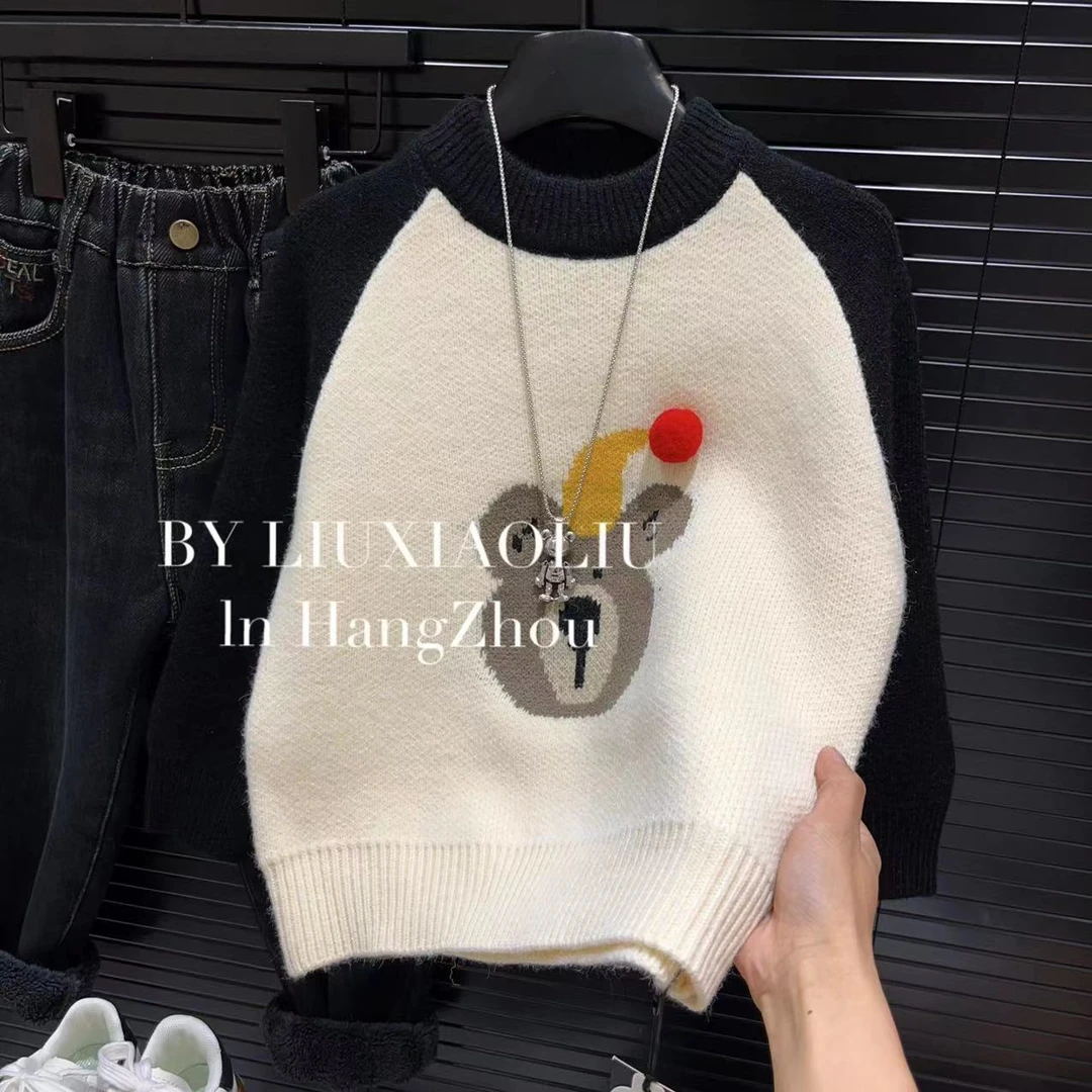 BY LIUXIAOLIU【快乐不止】韩版高货秋冬季儿童加厚毛衣9065