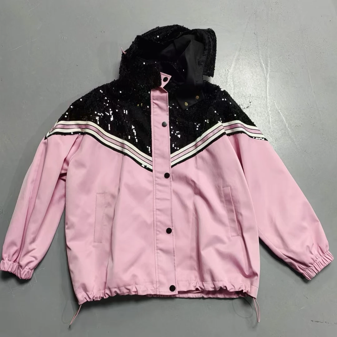 【南油玲姐】粉色拼色外套84202