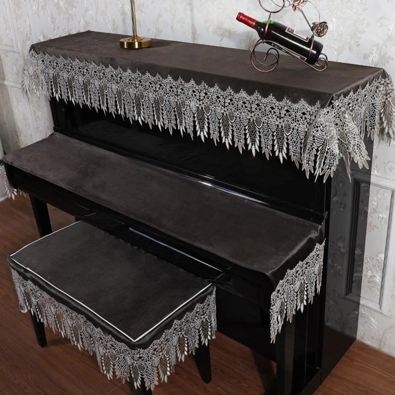 钢琴键盘盖布盖巾防尘罩现代简约北欧钢琴罩半罩遮灰搭布钢琴巾布