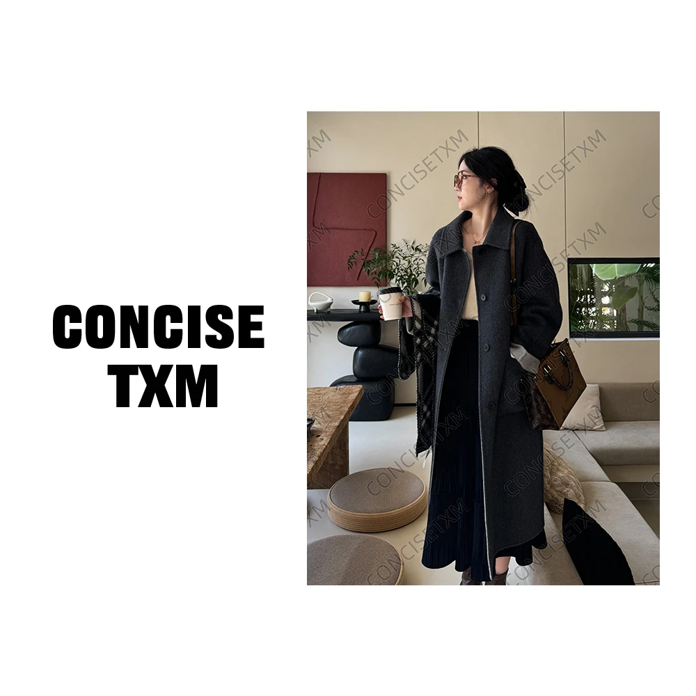 【唐小木】冬日暖阳 新款韩版气质时尚百搭基础毛呢大衣 DY0658