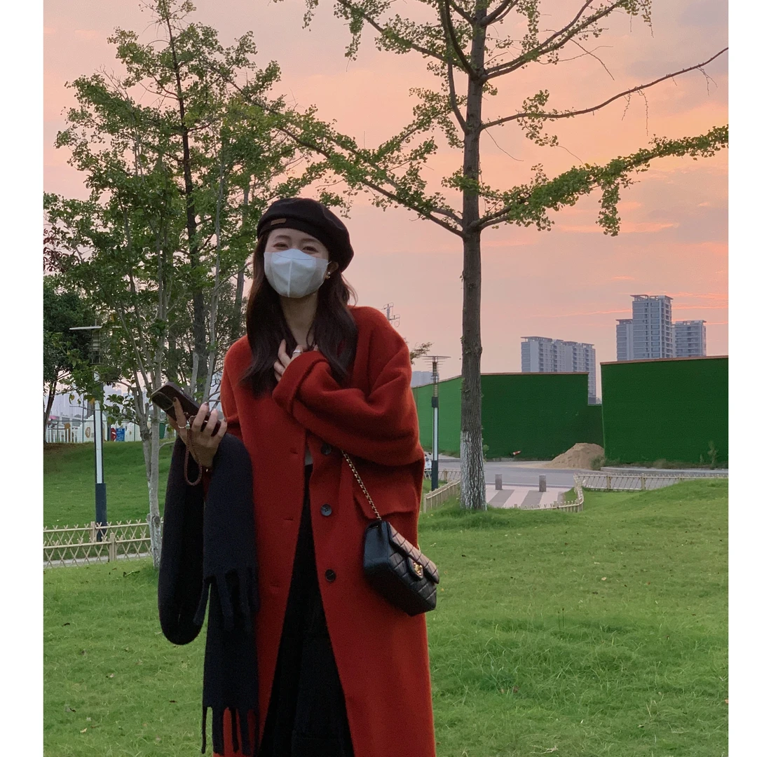 【唐小木】西西里大衣 韩版时尚百搭气质宽松双面大衣