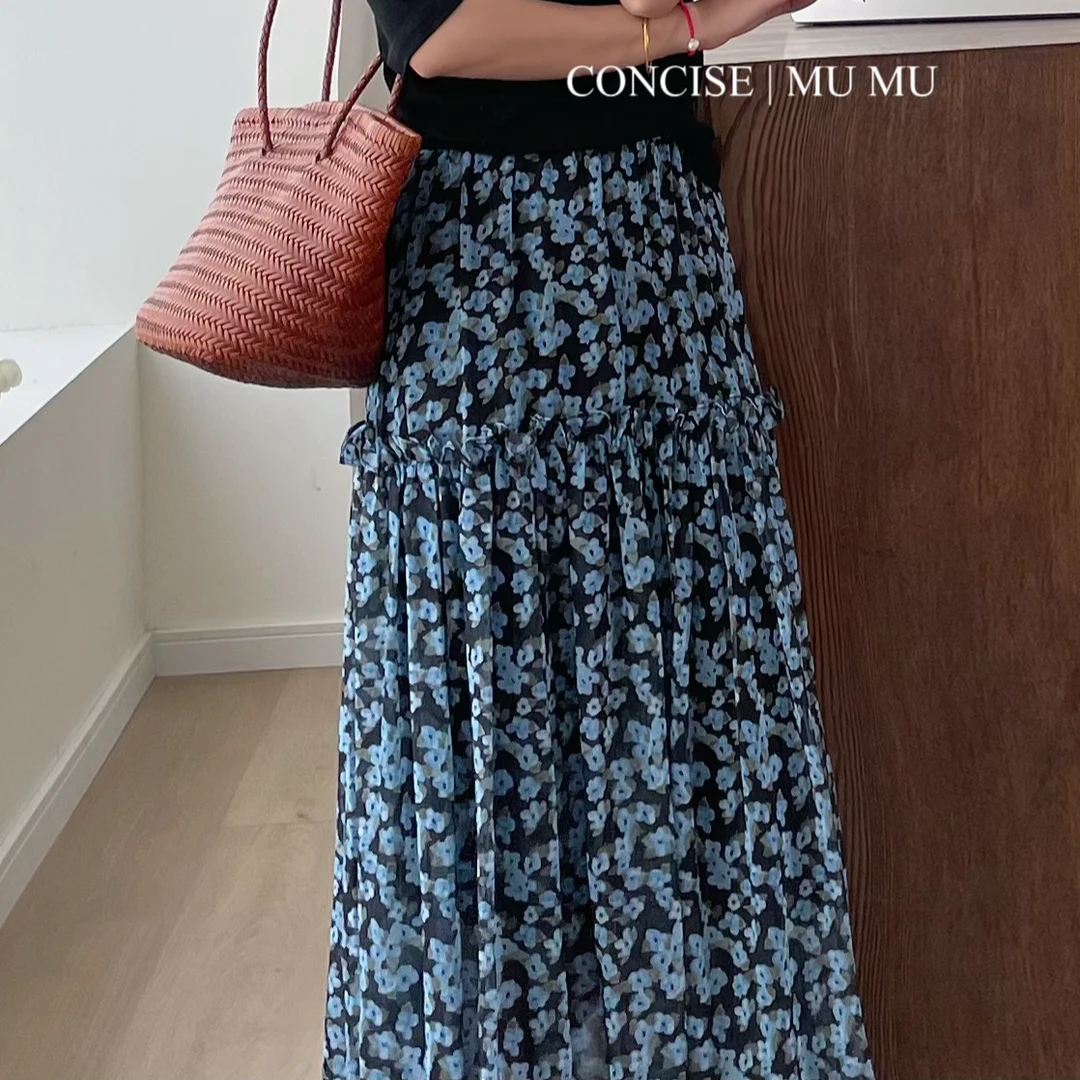 【唐小木】大长腿碎花半裙 女装半身裙显瘦半身裙气质高腰时尚百搭