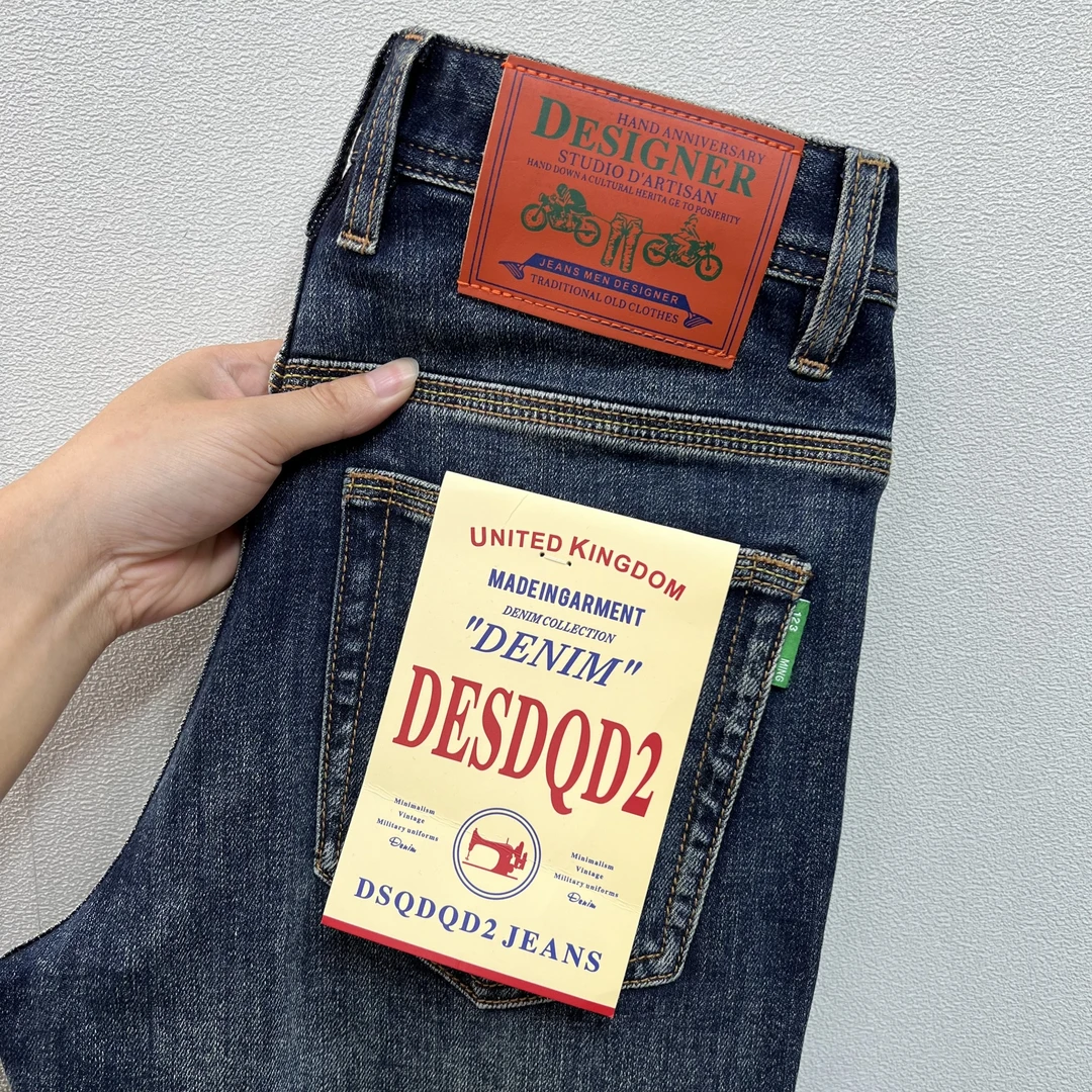 RAVIYSTA2024早秋新品高品质牛仔裤男士休闲百搭舒适水洗蓝色裤子