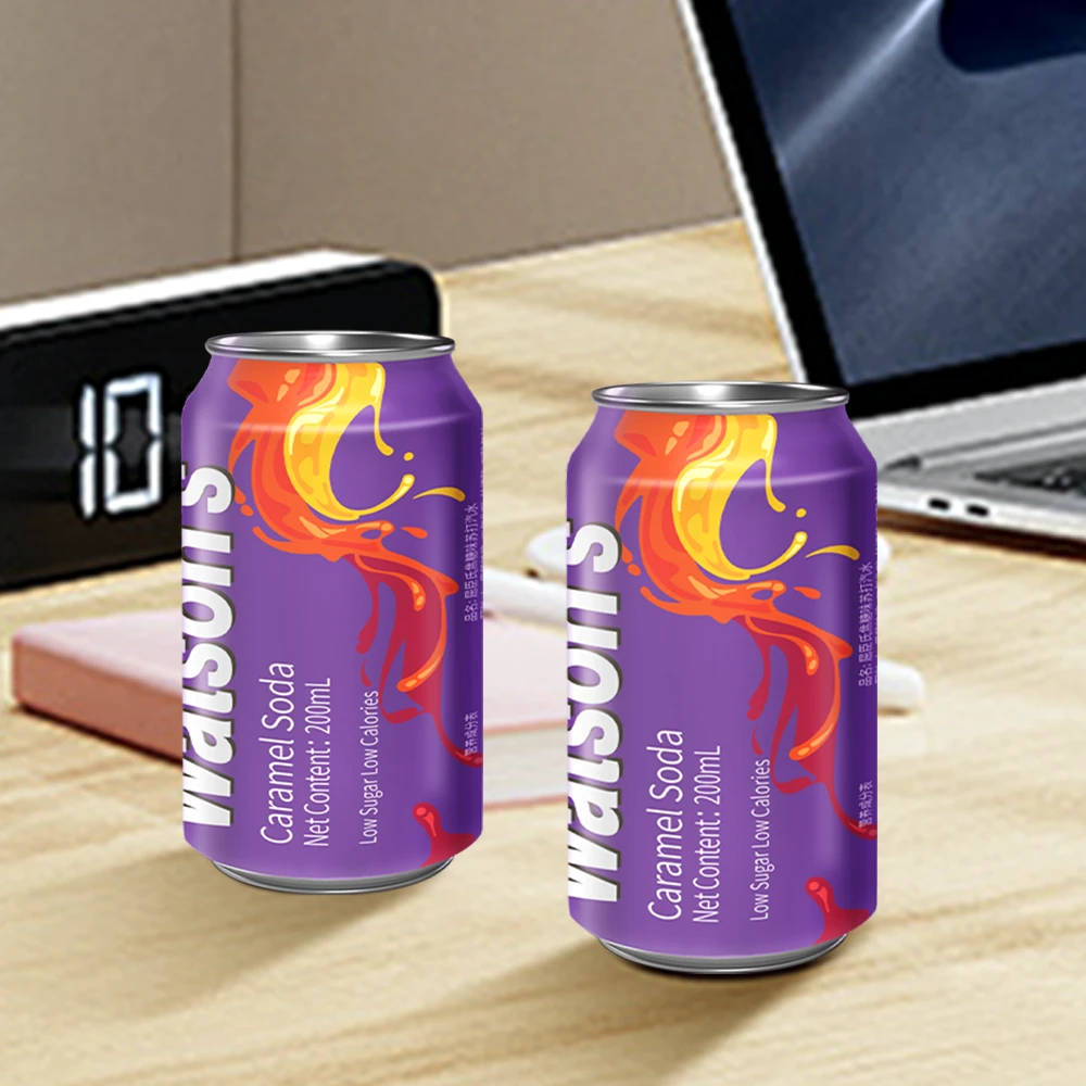 屈臣/氏焦糖味苏打汽水200ml【看清楚容量】低糖气泡水碳酸夏日饮料