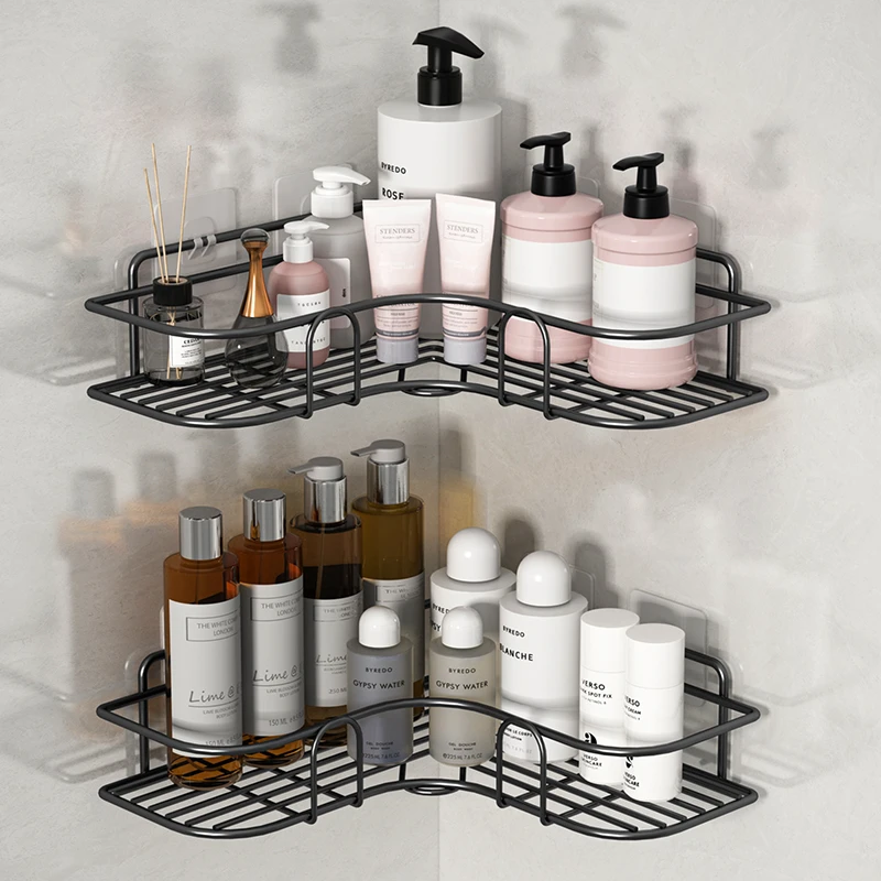 免打孔浴室卫生间厕所壁挂式置物架洗手间三角架厨房用品收纳架子