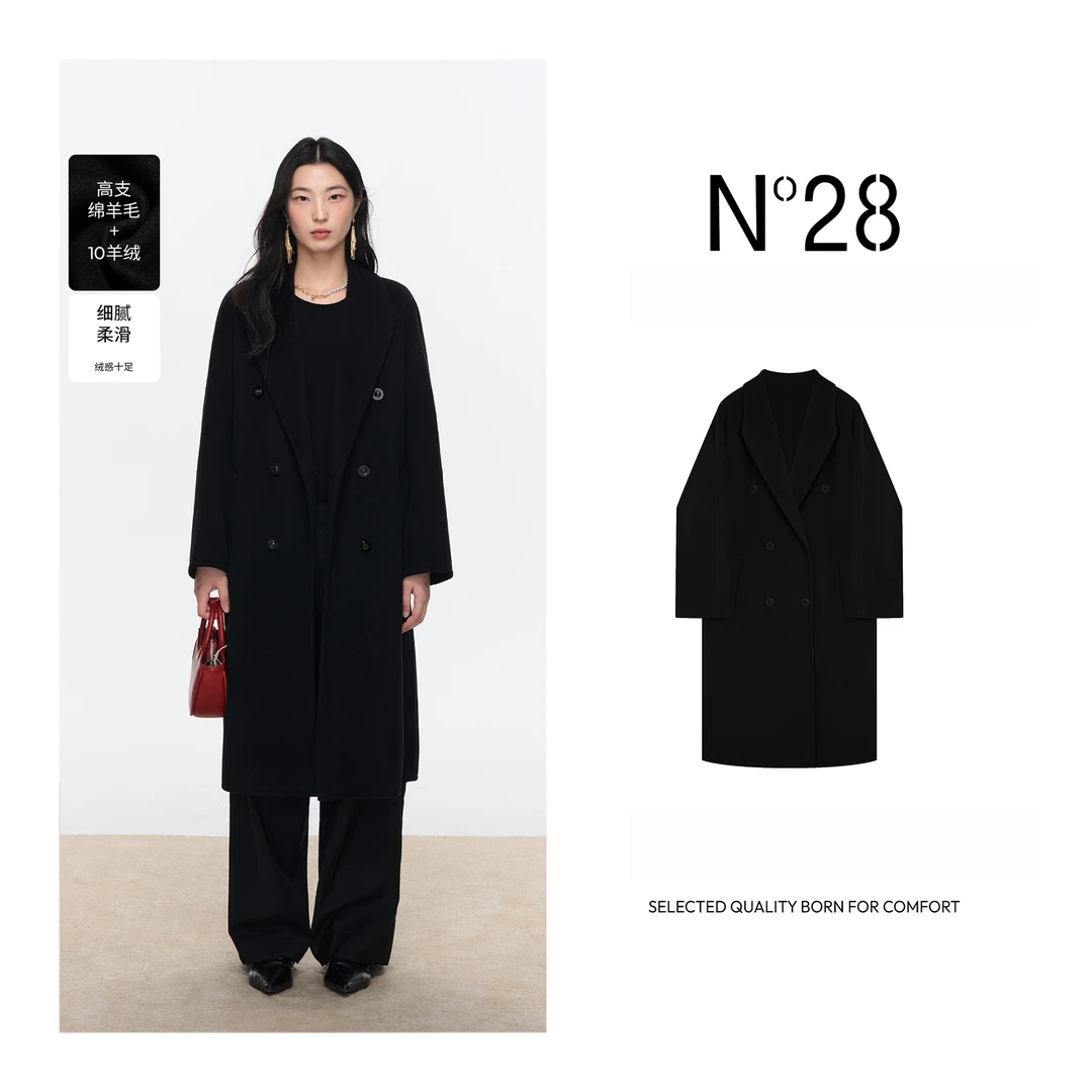 【传承801】N°28秋冬新款气质时尚设计师经典双面毛呢外套8A52D815