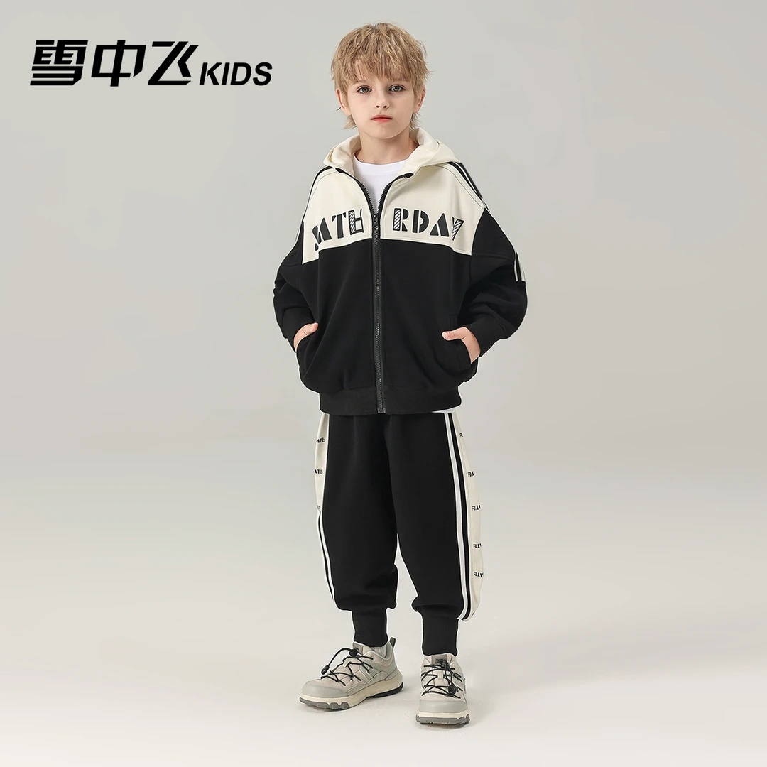 雪中飞KIDS童装男童秋冬中大童印花运动时尚舒适套装X31018307F