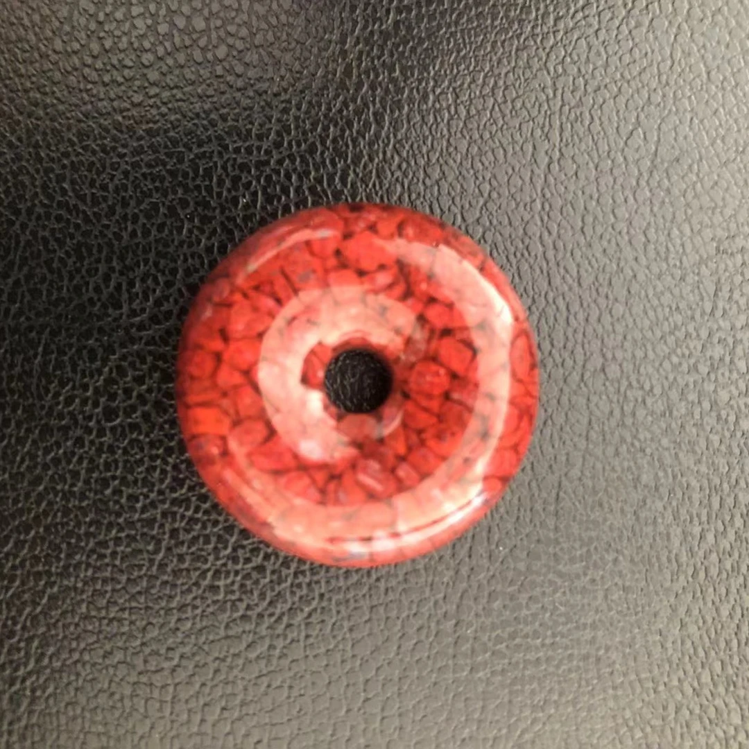 天然辰砂天然晶体砂小平安扣吊坠